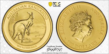 2013-P $100 Kangaroo Au MS68
