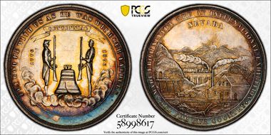 1876 AR SC$1 HK-19, Nevada Dollar MS62