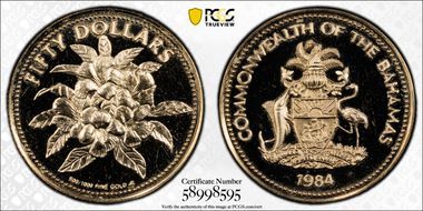 1984-FM $50 Golden Allamanda KM-103 Au PR69DCAM