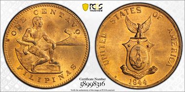 1944-S 1C MS64RD