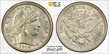 1914 25C AU58