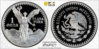 1989-Mo Onza Libertad Ag w/o Dot 999 PR69DCAM