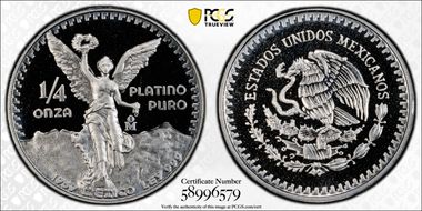 1989-Mo 1/4 oz Libertad Pt PR69DCAM