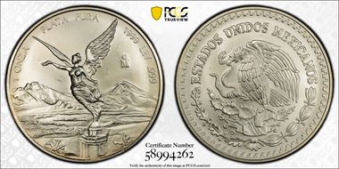 1999-Mo Onza Libertad Ag MS67