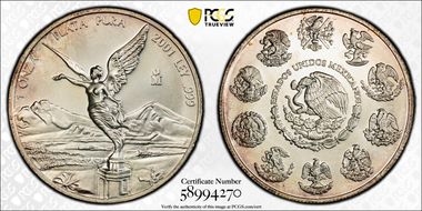2001-Mo Onza Libertad Ag MS67
