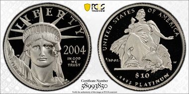 2004-W $10 Statue of Liberty PR70DCAM