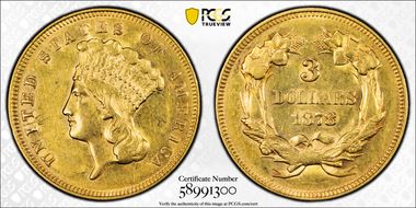 1878 $3 AU55