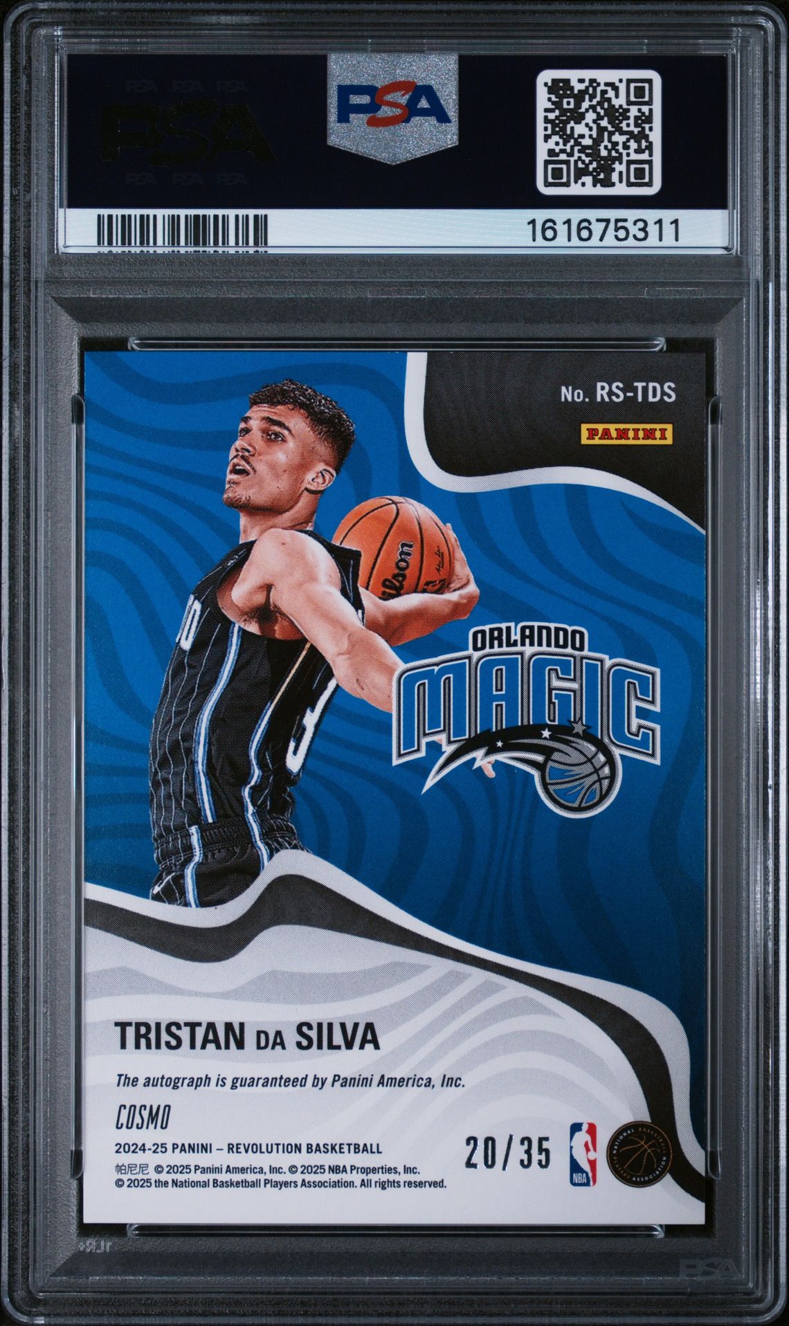 2024 Panini Revolution Revolution Signatures Tristan Da Silva #Rstds (Revolution Signature-Cosmo) Mint 9 back