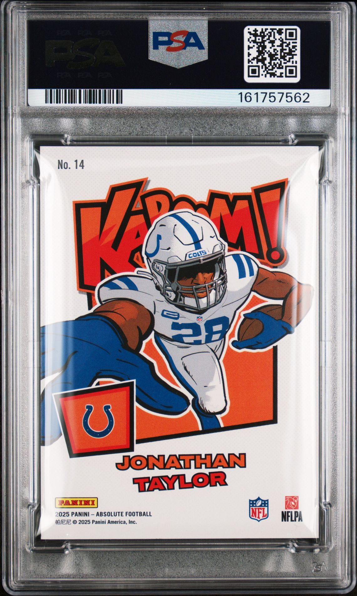2025 Panini Absolute Kaboom! Horizontal Jonathan Taylor #14 Nm-Mt 8 back