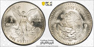 1985-Mo Onza Libertad Ag MS68
