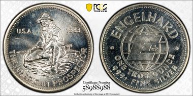 1983 1oz Rnd The American Prospector Ag Engelhard MS65