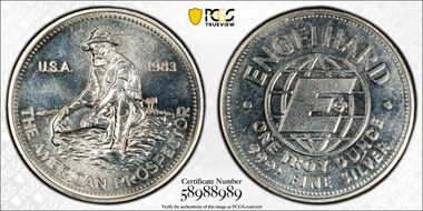1983 1oz Rnd The American Prospector Ag Engelhard MS65