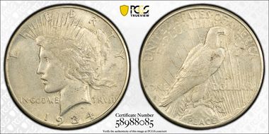 1934-S $1 AU58