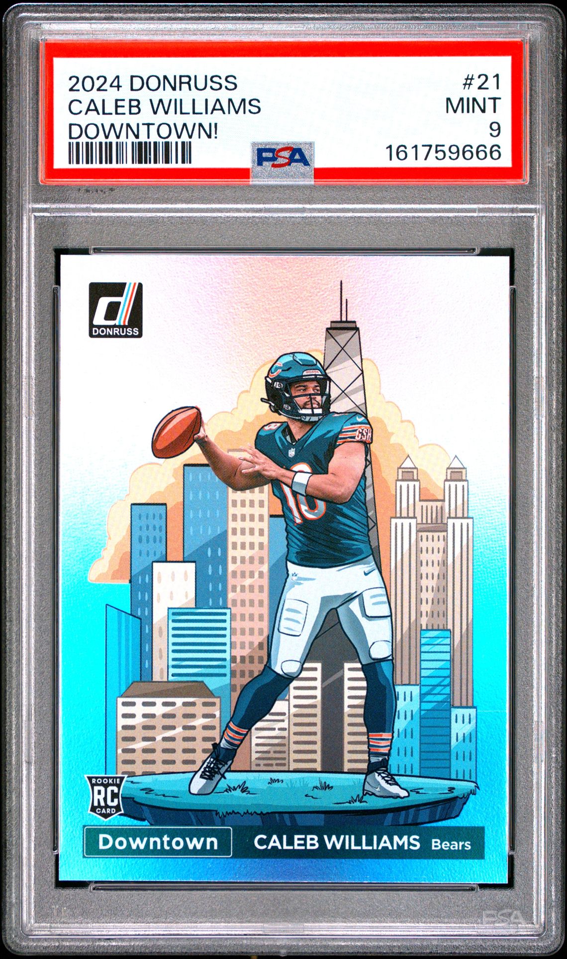 2024 Panini Donruss Downtown! Caleb Williams #21 Mint 9 front