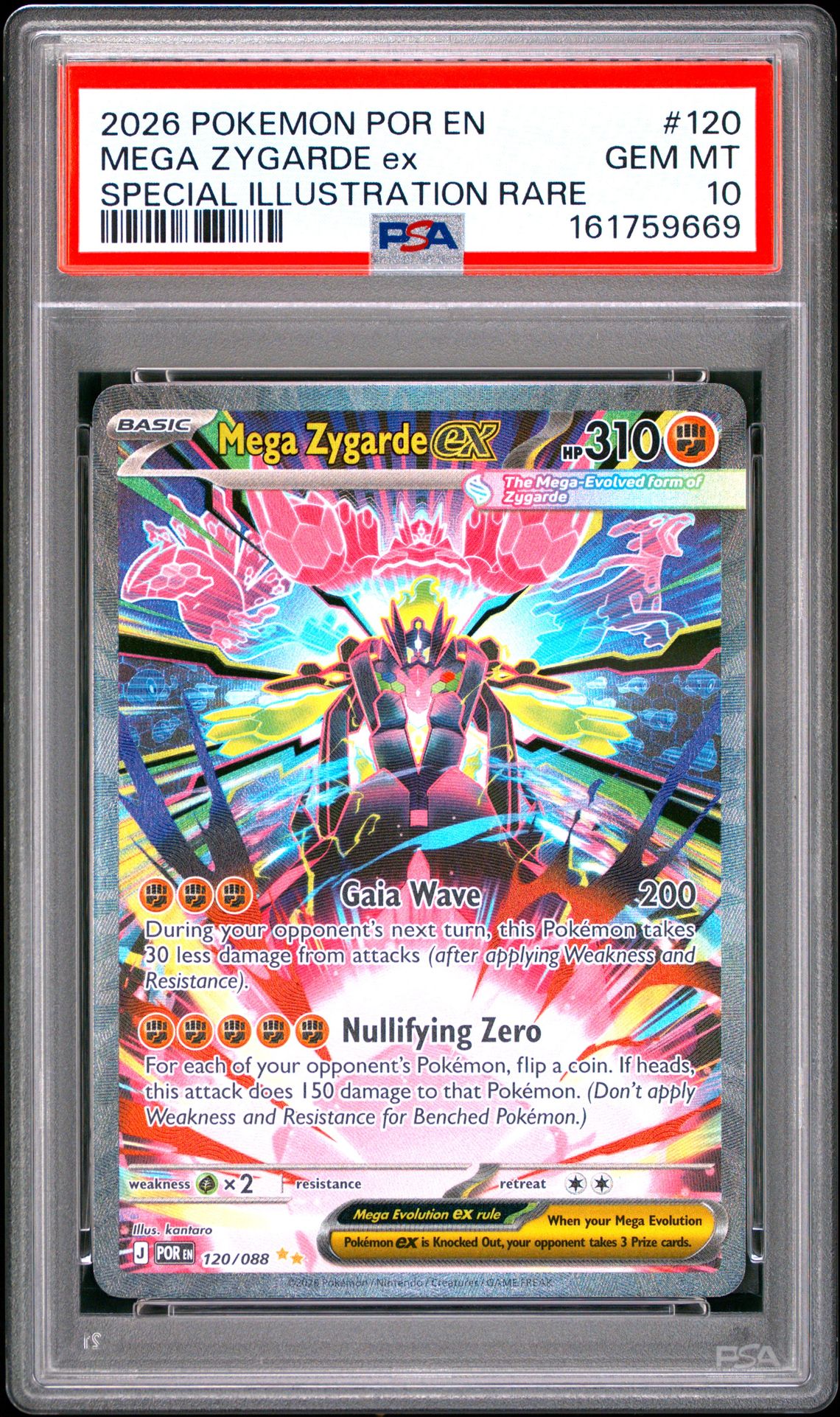 2026 Pokemon Por En-Perfect Order Mega Zygarde Ex #120 (Special Illustration Rare) Gem Mt 10 front