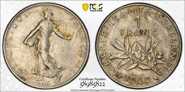 1960 1 Fr Gad-474 F-226 Petit 0 N1