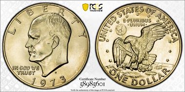 1973-S $1 Silver MS67