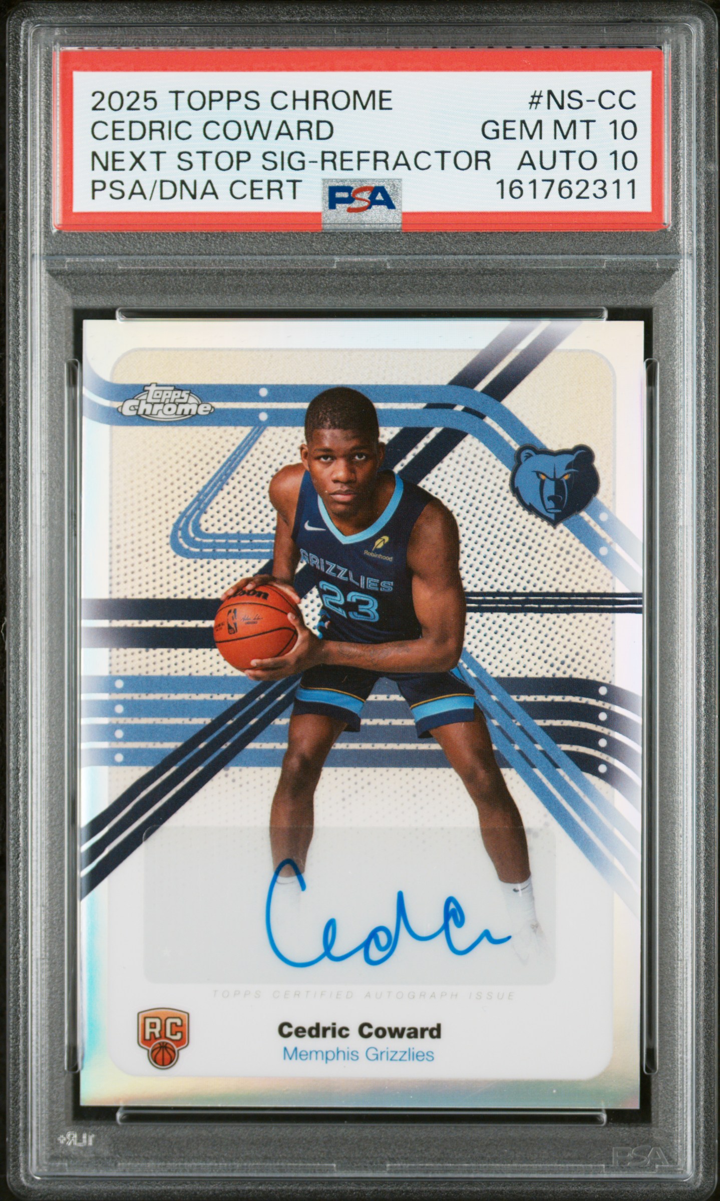 2025 #NS-CC Cedric Coward PSA 10 Topps Chrome Next Stop Signatures