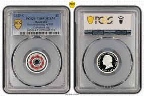 2025-C $2 Remembering WWII Colorized  Ag PR69DCAM