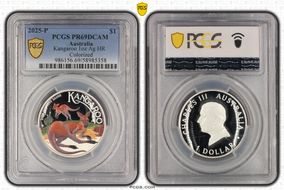 2025-P $1 Kangaroo 1oz Ag HR Colorized PR69DCAM