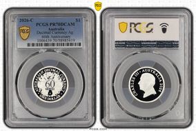 2026-C $1 Decimal Currency Ag 60th Anniversary PR70DCAM