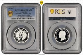 2026-C $1 Decimal Currency Ag 60th Anniversary PR69DCAM