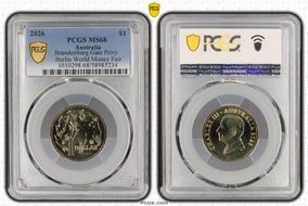 2026 $1 Brandenburg Gate Privy Berlin World Money Fair MS68