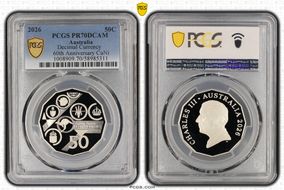 2026 50C Decimal Currency 60th Anniversary CuNi PR70DCAM