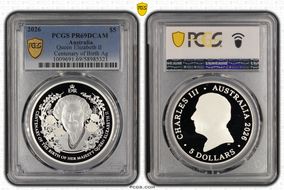 2026 $5 Queen Elizabeth II Centenary of Birth Ag PR69DCAM