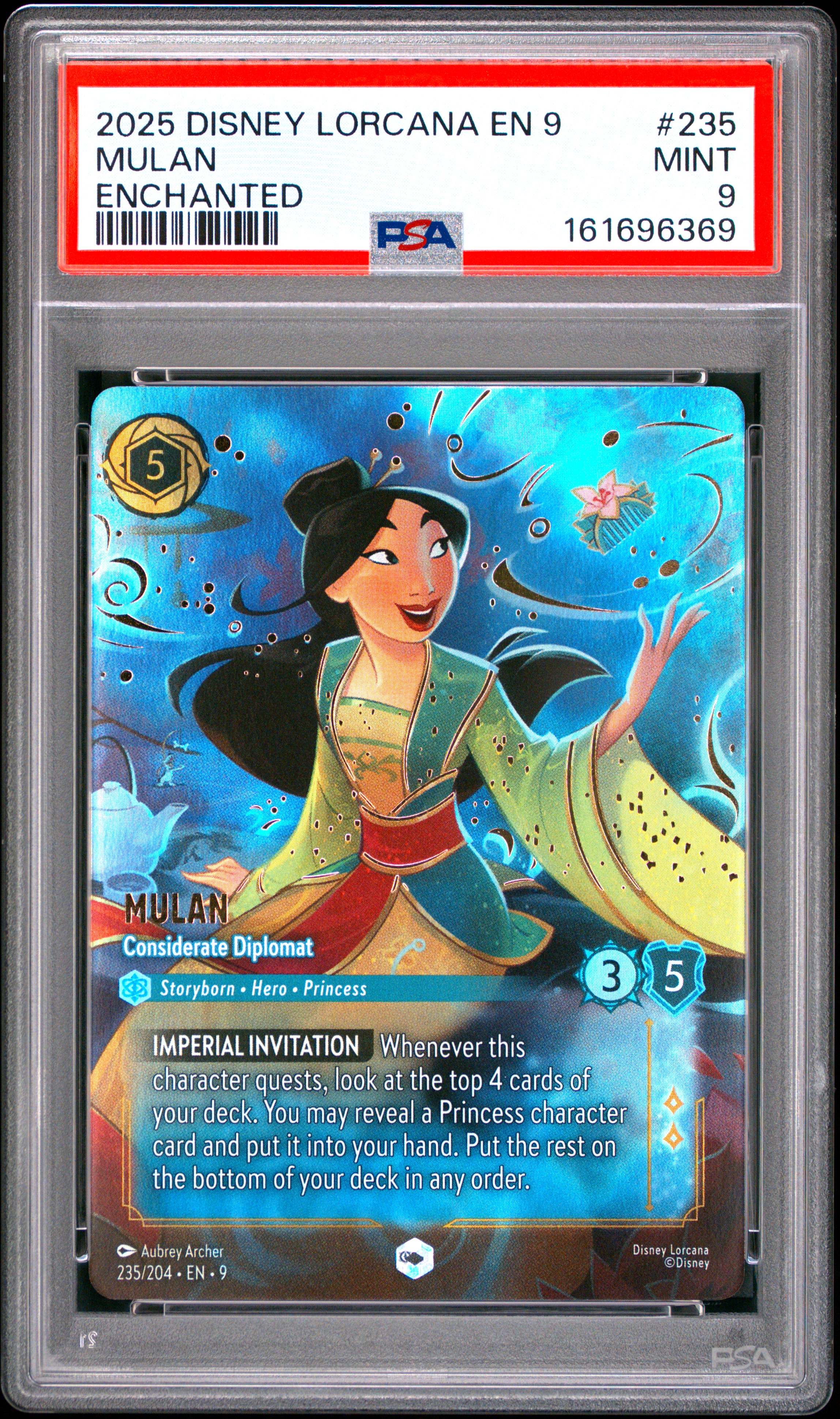 2025 #235 Mulan - Considerate Diplomat PSA 9 Disney Lorcana EN 9-Fabled