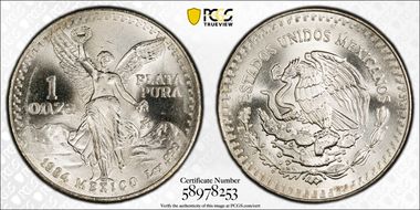 1984-Mo Onza Libertad Ag MS68