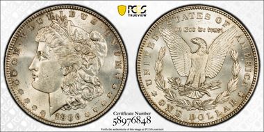 1886 $1 MS62