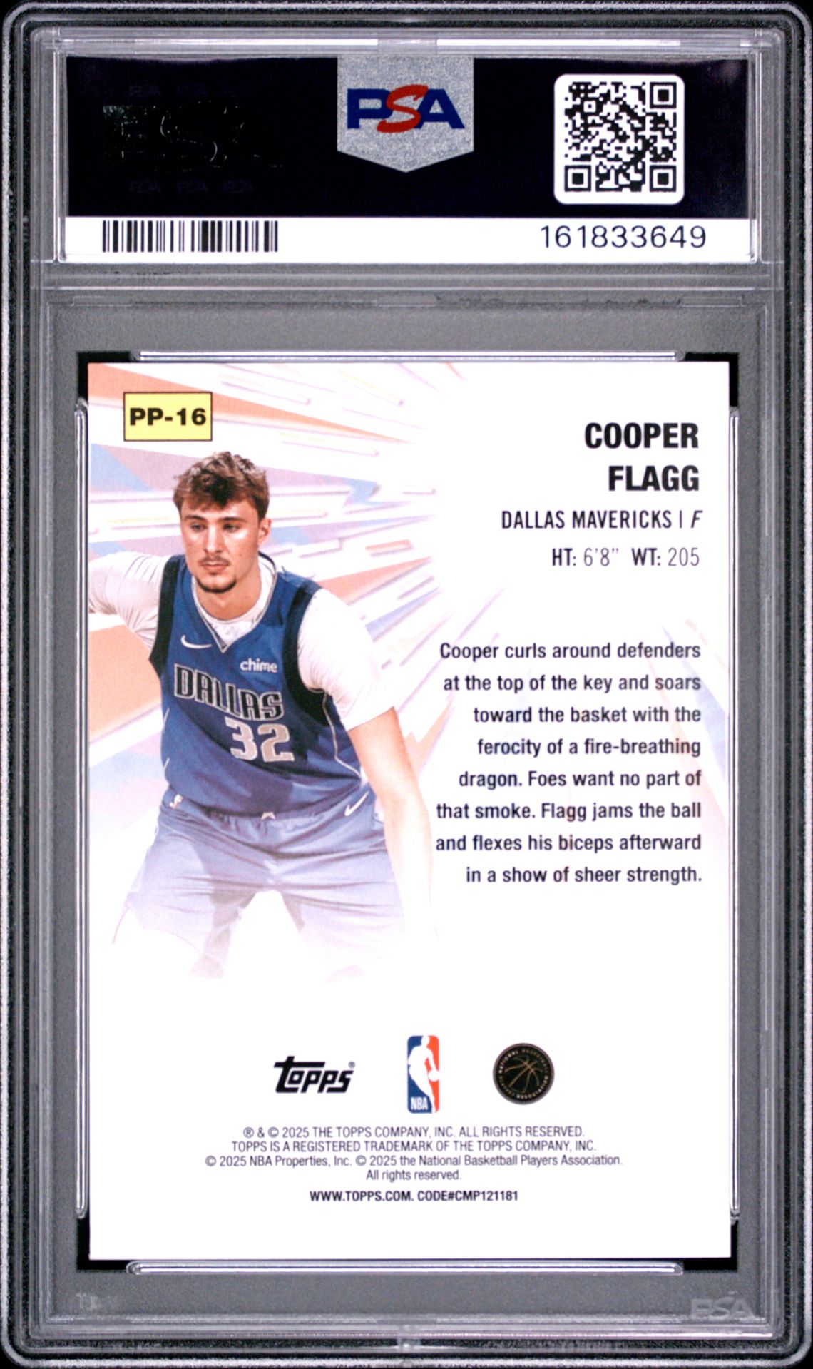2025 Topps Power Players Cooper Flagg #Pp-16 Mint 9 back