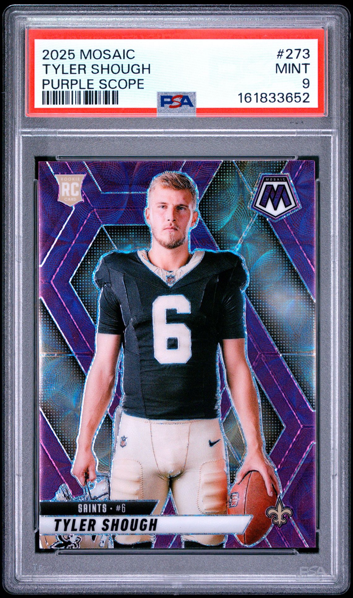 2025 Panini Mosaic Tyler Shough #273 (Purple Scope) Mint 9 front