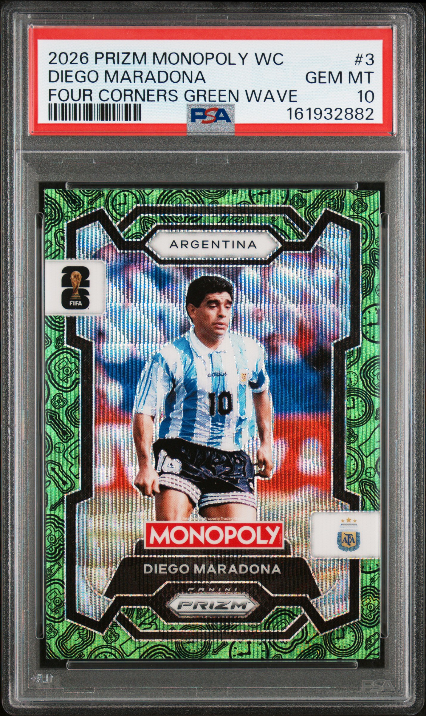 2026 #3 Diego Maradona PSA 10 Panini Prizm Monopoly FIFA World Cup