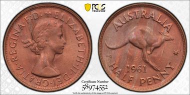 1961 Y. (p) 1/2D MS66RD