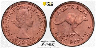 1963 Y. (p) 1/2D MS65RD