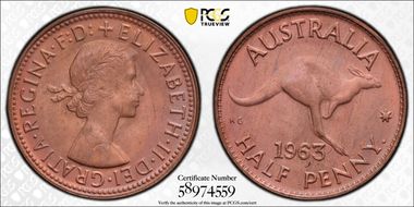 1963 Y. (p) 1/2D MS65RD