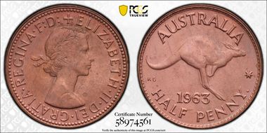 1963 Y. (p) 1/2D MS65RD
