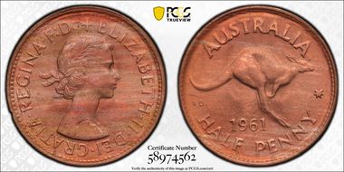 1961 Y. (p) 1/2D MS66RD