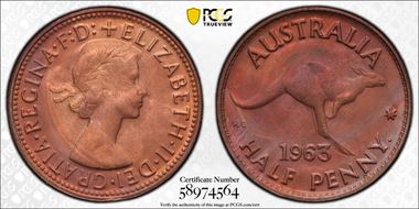 1963 Y. (p) 1/2D MS66RB