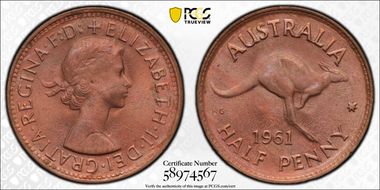 1961 Y. (p) 1/2D MS66RD