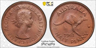1961 Y. (p) 1/2D MS66RD