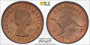 1957 Y. (p) 1D MS63RB