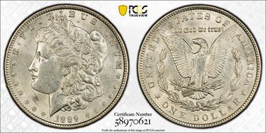 1889 $1 AU58