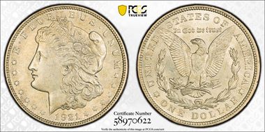 1921 $1 Morgan MS61