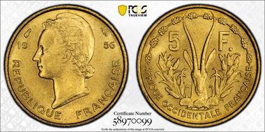 1956 5 Fr Lec-14 MS66