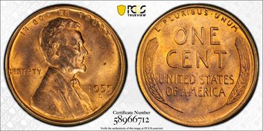 1955-S/S/S 1C RPM, FS-501 MS64RD