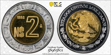 1995-Mo 2 Peso PR69CAM