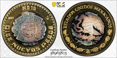 1995-Mo 10 Peso PR68CAM